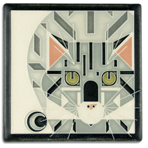 Motawi Tileworks - 6"x6" Tile - 'Catnip' (Grey) #6687