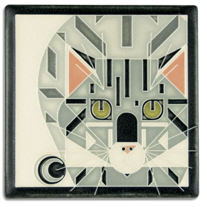 Motawi Tileworks - 6"x6" Tile - Catnip (Grey) #6687
