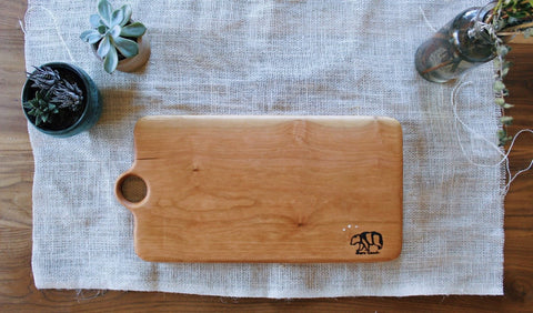 Bare Goods - Cherry Wood Board - 9 x 18 - Round Handle