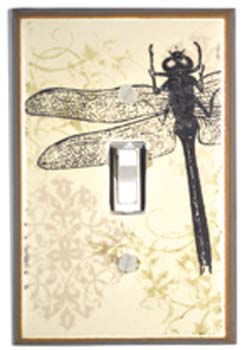 All Fired Up - Single Switchplate - "Dragonfly Collage"