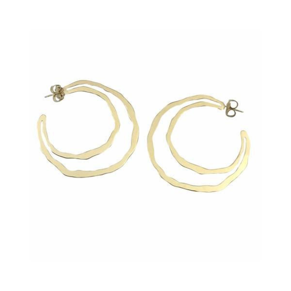 Crowder - Earrings - Small Rough Cutout Hoop - Vermeil