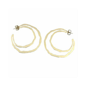 Crowder - Earrings - Small Rough Cutout Hoop - Vermeil