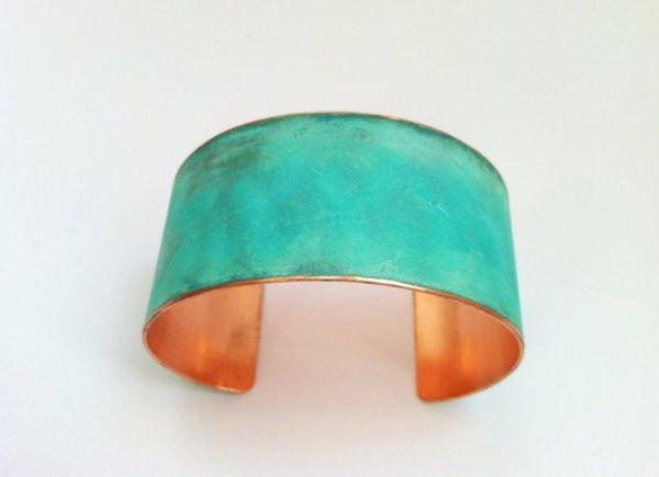 Lowery - Green Verdigris Patina Cuff 1.25"