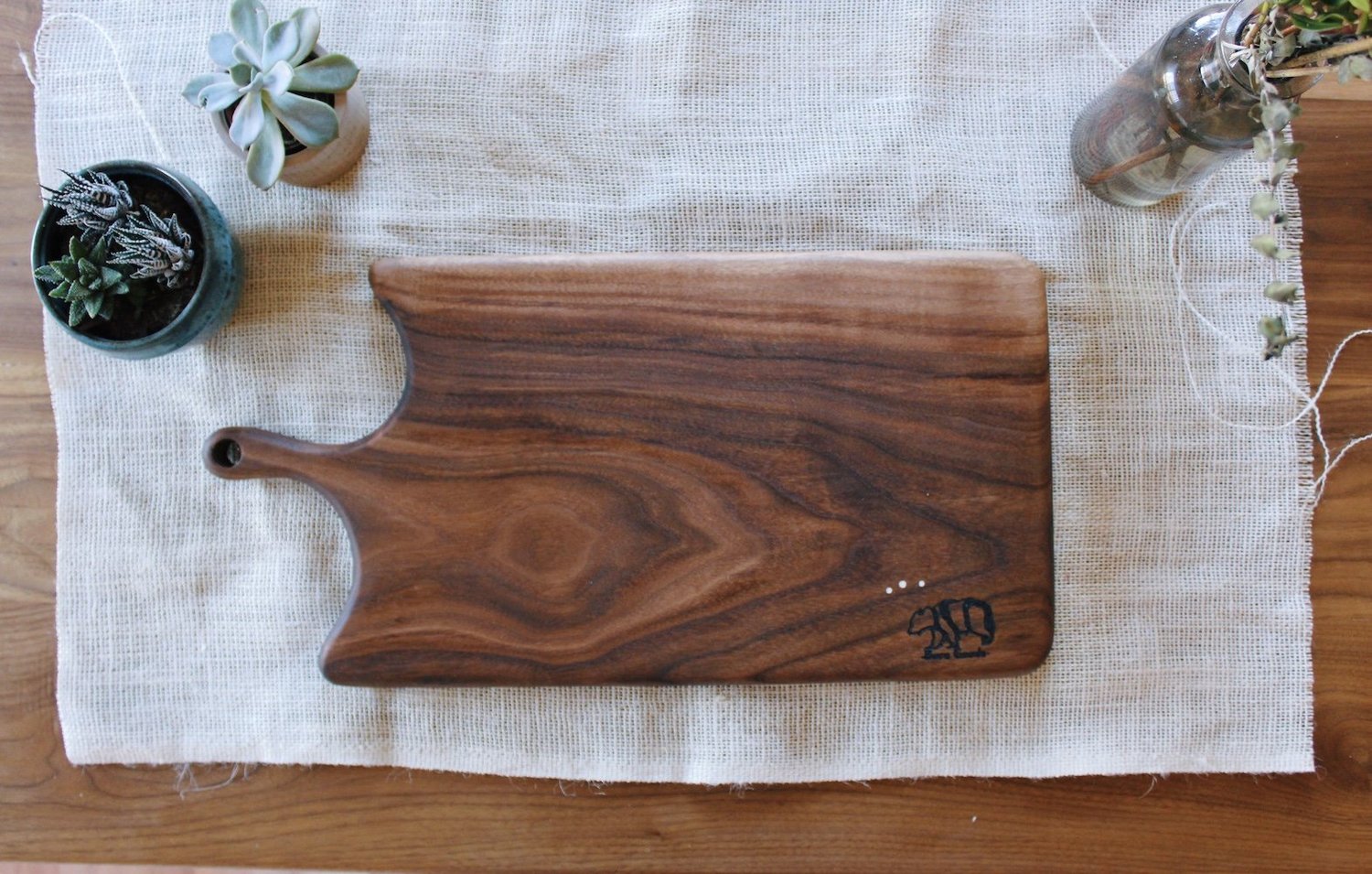 Bare Goods - Walnut Wood Board - 10 x 20 - Long Skinny Handle