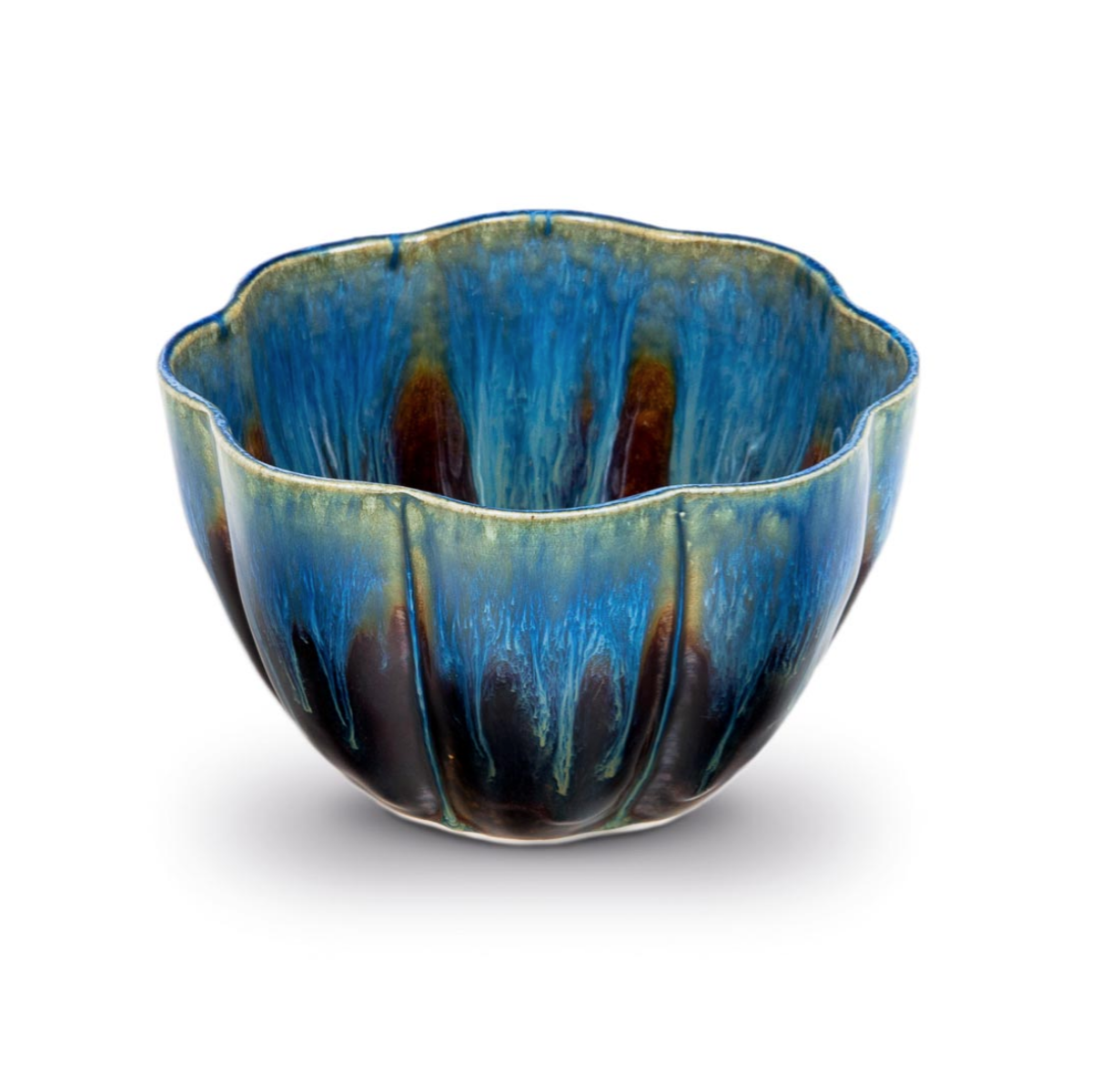 Blanket Creek Pottery - Flower Bowl (Amber Blue)