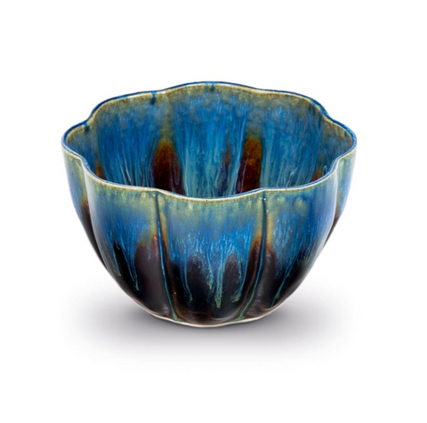 Blanket Creek Pottery - Flower Bowl (Amber Blue)