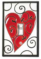 All Fired Up - Single Switchplate - 'Heart' #CO192