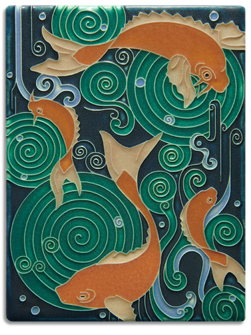 Motawi Tileworks - 6"x 8" Tile - Koi Pond (Turquoise)