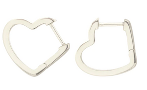 Kris Nations - Earrings - Open Heart Hinged Huggie (Sterling Silver) #E761-S