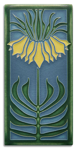 Motawi Tileworks - 4"x 8" Tall Tile - Persian Lily (Blue)