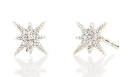 Nations - Earrings - Starburst Crystal Stud (Sterling Silver) #E-PAVE-STR-S