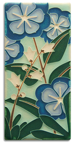 Motawi Tileworks - 4"x 8" Tile - 'Starry Flowers' (Blue) #4816