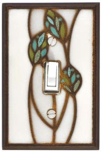 All Fired Up - Single Switchplate - "Three Leaves" #FL180S